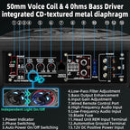 1600W Slim Underseat subwoofers 10" Powered Sub with Amp Package | RGB Ambient Lights, Individual Controls (LPF/Gain/Bass Boost), Distortion-Free Deep Bass, Universal Fit for All Vehicle Models