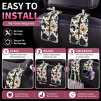 Car Seat Back Storage Hook, Funny Car Purse Hook, Cute Vehicle Storage Organizer for Purses Handbags Colorful Butterfly Pattern