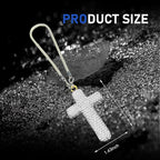 Cross for Car Mirror Hanging, Bling Crystal Rhinestone Cross Rear View Mirror Accessories, Shiny Cars Pendant Charm, Religious Rearview Mirrors Decoration, Auto Interior Accessories (Silver)