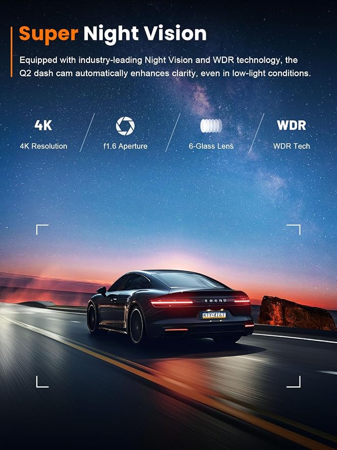 4K Dash Cam Front, Built-in 5G WiFi, 32GB Card Included, Dash Camera for Cars, Mini Dashcam with Super Night Vision, Loop Recording, G-Sensor, 24 Hours Parking Monitor, Support 256GB Max