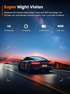 4K Dash Cam Front, Built-in 5G WiFi, 32GB Card Included, Dash Camera for Cars, Mini Dashcam with Super Night Vision, Loop Recording, G-Sensor, 24 Hours Parking Monitor, Support 256GB Max