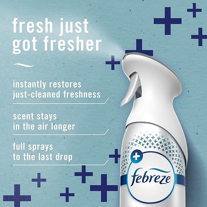 Air Mist, Air Freshener Spray, Odor Fighting Room Spray, Deodorizer for Home Bathroom Kitchen Office Apartment Dorm Room Classroom, Heavy Duty Crisp Clean Scent, 8.1oz (Pack of 3)