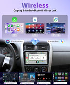 4G+64G Car Stereo for Toyota Corolla 2008-2013 Android 15 Car Radio Wireless CarPlay Android Auto, GPS 5G-WiFi 9 Inch INCELL Screen Bluetooth FM/RDS EQ Mirror Link + AHD Backup Camera