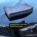 Sleek Max Dry 2000GSM Car Drying Towel 20x31, Grey | Ultra-plush twist-loop microfiber, maximum absorption, soft on paint, double-sided, cars, trucks, SUVs & full-vehicle drying