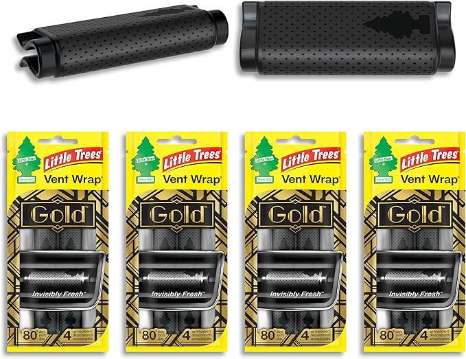 Car Air Freshener | Vent Wrap Provides Long Lasting Scent, Invisibly Fresh | 16 Air Fresheners | Gold