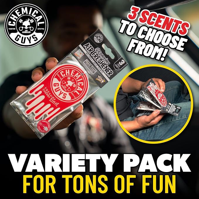 Car Fresheners, Hanging Air Fresheners, Variety Scent Pack 12 Pack - for Cars, Home, Garage, Workspace, Dorm Room & More (4 x 3 Packs, Black Frost, Cherry, Pina Colada)