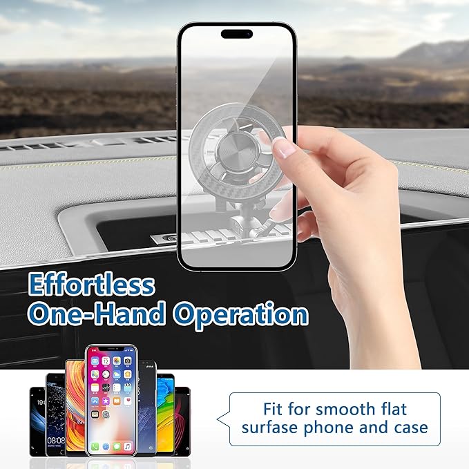 Phone Mount for 2022 2023 2024 2025 2026 Chevrolet Silverado 1500/GMC Sierra 1500 2500 3500 HD Accessories,Dash Platform Phone Mount Magsafe Fit 13.4" Screen, Cell Phone Holder for NATO Rail