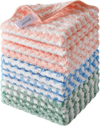 Microfiber Cleaning Cloth, Mixed Color Towels with Edging, Large Size 6 Pack (11.8" x 15.7"), Absorbent Streak Free Lint Free Rags for Cleaning, Reusable and Washable Towels