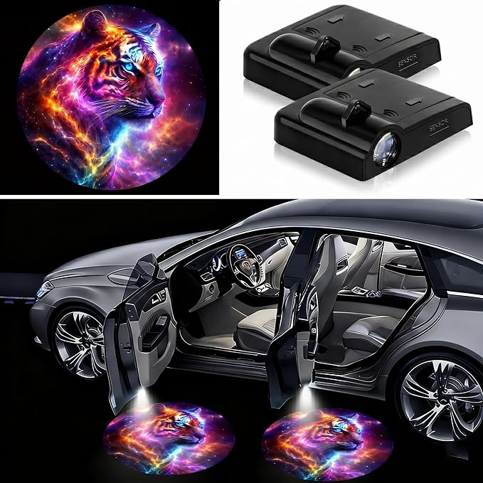 2PCS Eagle Car Door Lights Projector, Magnetic Logo Projector Door Lights, Wireless LED Welcome Puddle Light, Eagle Car Accessories Decor, Eagles Gifts for Women Men, Fit All Vehicles Motorcycle