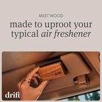 Drift Car Air Freshener - The Original Wood Air Freshener - Car Odor Eliminator - Long Lasting Scent - Auto Accessories - Metal Clip - Essential Oils - Clean Ingredients - Macadamia Swirl Starter Kit