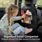 Back Seat Cover for Kids Extra Large - 2 Pack with Multi Pocket Storage Organizer - Back Seats Protector for Upholstery from Dirt, Mud, Scratches - Waterproof Car Seat Protector for Kids