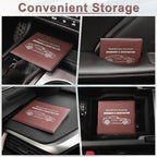 Car Registration and Insurance Card Holder, Vehicle Glove Box Car Organizer, Interior Car Accessories for Documents, Cards, License - 2 Pack