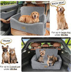 Dog Car Seat for Large Medium Sized Dogs Under 55 lbs, Dog Booster Seat for 2 Small Dogs with Detachable Washable Cover, Memory Foam Pet Car Seat with 2 Safety Belts and Storage Pockets