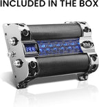 CAP8 Car Capacitor - 8 Farad, Energy Storage, Enhanced Bass From Stereo, Warning Reverse Polarity Tone, Voltage Overload Low Battery Voltage Led
