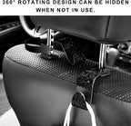 4 PCS Car Seat Headrest Hooks, Bling Crystal Rhinestone Back Seat Hanger Storage Organizer, Sparkly Seatback Holder Hooks for Purse and Bags Universal For Most Vehicles (Black)
