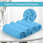 Blue Microfiber Cleaning Cloth 100 Pack, Microfiber Towel for Cars, Lint Free, Scratch-Free, Highly Absorbent, and Cleaning Rags for House, Window and Glass, Cars, TV Screen 11.5 X11.5 inch