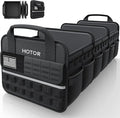Tactical Car Trunk Organizer - Foldable Trunk Organizer for SUV with Front MOLLE Pocket & Reflective Strips, Essential Car Accessories for Tools & Outdoor Storage, 15.0" x 31.5" x 11.0", Black