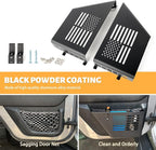 MAIKER Metal Rear Door Storage Box, Door Side Insert Organizer Box Pockets for 2007-2018 Jeep Wrangler JK 4 Door 2pcs(Black)