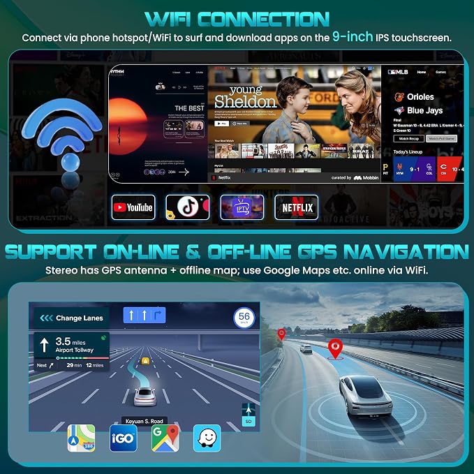 Car Radio Stereo for Honda Civic 2012 2013 2014 2015 | 4G+64G Android,with Wireless Carpaly & Android Auto,9 Inch Touch Screen, GPS Navigation,Bluetooth 5.2,FM Radio,Backup Camera