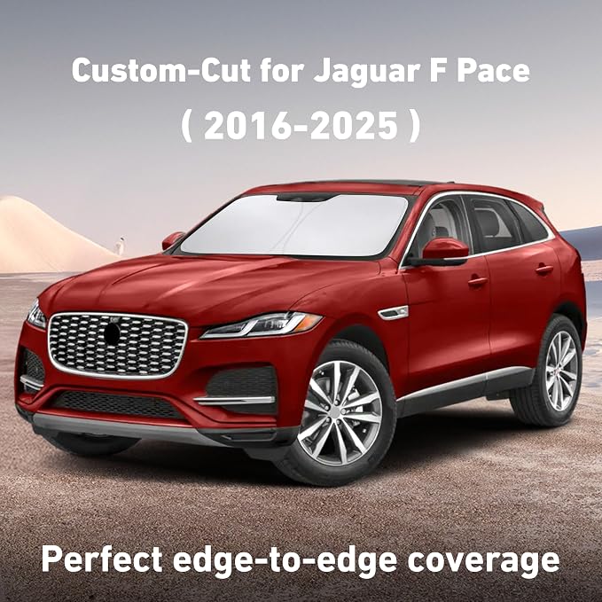 Windshield Sunshade Compatible for Jaguar F-Pace 2016-2023 2024 2025, Sun Visor for Front Windshield & Window Sun Shade Cover, UV Heat Blocker & Protector, Car Accessories