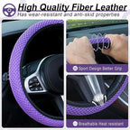 Elastic Stretch Steering Wheel Cover, Universal Interior Accessories Steering Wheel Cover for Women & Men, Breathable Microfiber Ice Silk, Anti-Slip, Odorless, Easy Carry(Purple)