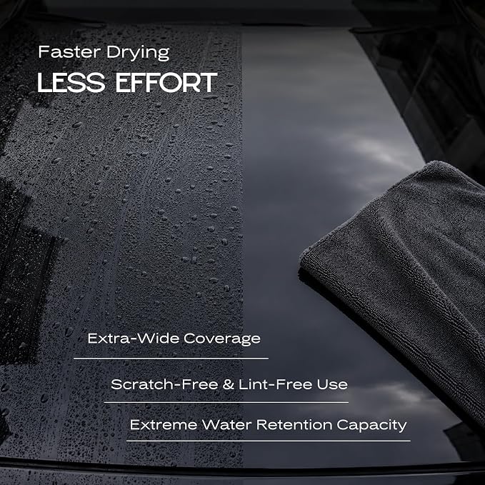 Premium Dual Sided Microfiber Car Drying Towel 28" х 36" 1300 GSM, Extra Large Absorbent Microfiber Towel for Cars, Trucks & SUVs, Lint Free Scratch Free Car Detailing Drying Cloth