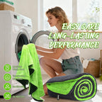 PUGPIU 1400GSM Large Microfiber Car Drying Towel Detailing 24"x36" | XL Super Absorbent Microfiber Towels - Edgeless with Twisted Loop - No Lint Streak for SUV Truck Car Detailing (Green)