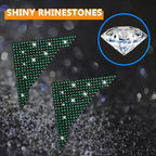 Car Edge Guards 4pcs Rhinestone Anti-Scratch Sticker Corner Bumper (Green)