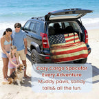 Waterproof Back Seat Cover for Dogs and Kids, Car Seat Protector Under Baby Car Seat, Child and Dog Car Seat Cover Blanket for Rear Bench(American Flag Red, Rear Bench Seat Towel)
