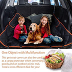 Car Seat Protector, 52” x 50“ for for Familay Car & Regular SUVs, 600D Heavy Duty Car Seat Cover Waterproof Dog Car Seat Cover for Back Seat, Scratch Proof Nonslip Seat Cover for Dogs in Car