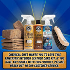 Complete Leather Cleaner and Conditioner Detailing Kit with Total Interior, for Cars, Home, Office, and More (Works on Natural, Faux Leather and More) 9 Items - HOL412