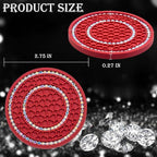 4PCS Bling Crystal Rhinestone Cup Holder Coaster, 2.75 inch Soft Silicone Anti-Slip Shockproof, Car Cup Holder Insert Coasters, Universal Car Interior Accessories for Women (Red & Colorful)
