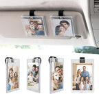 4 Packs Magnetic Car Picture Holder for Visor - Car Photo Holder with Clips for Easy Display - Visor Clip Photo Frame for 3 Inch Photos