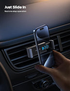 Car Cell Phone Mount, Air Vent Clip Holder, Universal Stand Hands Free Cradle Compatible with Phone 12 Mini 11 Pro Xs Xs Max Xr X 8 7 6 6s Plus SE and Other 4.7-6.5'' Smartphones - Gray