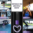 Bling Car Accessories Bling Heart Handle Ring Car Accessory for Women Hearts Strap Drift Charm Rear Bumper Warning Ring Decoration for Auto Bus Interior Exterior (Light Purple,Heart Style)