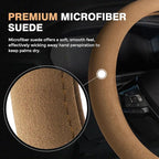 Car Steering Wheel Cover Winter, Microfiber Suede Steering Wheel Covers with Anti-Slip Lining, Breathable Elastic Car Steering Wheel Protector Soft, Universal Standard Size 14-15 inch