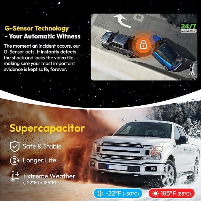 Front 4K Dash Cam Suitable for Toyota Tundra 2022-2026 Hybrid & Sequoia 2023-2026 (Gen3), Integrated Camera,OEM Look,2160P Video HDR,Built-in 5.8G WiFi& APP,GPS,Plug&Play,G-Sensor