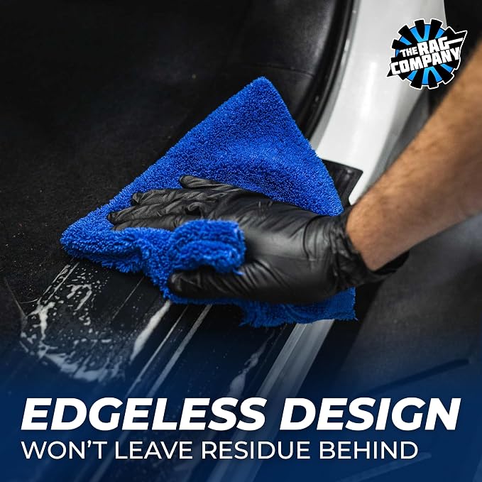 Creature Edgeless Auto Detailing Towels (10-Pack) Professional 70/30 Blend, Dual-Pile Plush Microfiber, Buffing & Polishing, 420gsm, 16in x 16in, Royal Blue