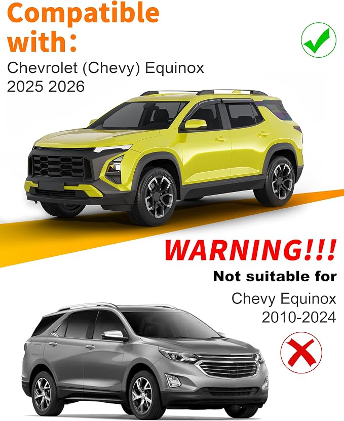 Extra-Thick Window Rain Guard Fit for Chevy Equinox 2025 2026 Rain Guards Tape-on Side Window Visors Low Profile Vent Visor Window Deflectors Vent Shades Car Accessories