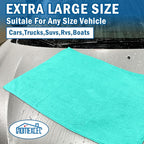 Professional Large Microfiber Car Drying Towels 2 Pack, Lint Free, Scratch Free, Highly Absorbent Drying Towel for Cars, SUVs, RVs, Trucks, and Boats,31" x 24",Green