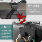 Car Headrest Hook, Bags Hanger for Car, Leatehr Car Double Hooks for Purses and Bags, Car Hanger Storage Holder for Handbag Coat Umbrella, Car Inside Accessories