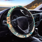 Boho Mandala Flower Pattern Sports Style Car Steering Wheel Cover Vehicle Wheel Protector Auto Wheel Cover Steering Wheels Accessories Universal Fit Car Truck Van SUV
