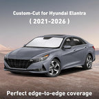 Windshield Sunshade Compatible for Hyundai Elantra 2021-2024 2025 2026, Sun Visor for Front Windshield & Window Sun Shade Cover, UV Heat Blocker & Protector, Car Accessories