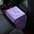 AOKJOY Car Garbage can with lid Leak Proof Vehicle Trash Can 3 Storage Pockets Hanging Waterproof car Trash Bag for SUV Purple