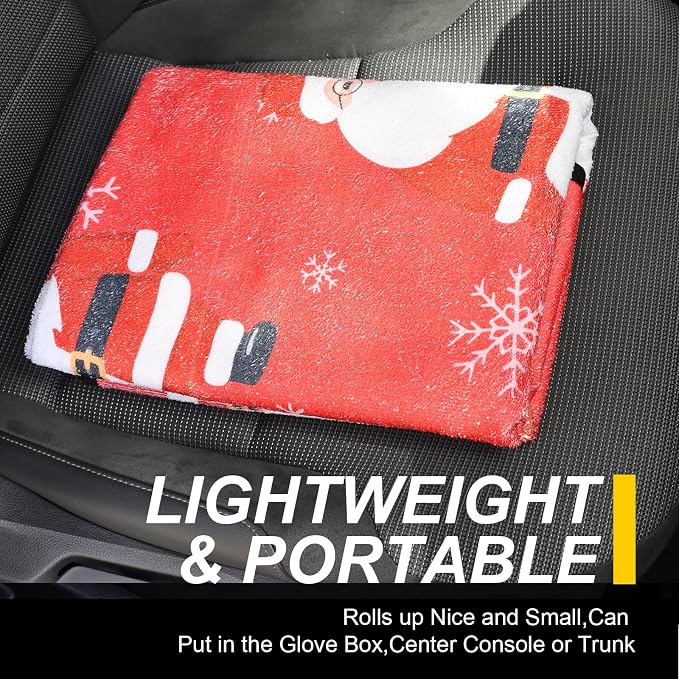 Back Seat Cover for Car Trucks Van SUV Jeep,Waterproof Rear Bench Towel Seat Covers for Dogs and Kids,Automotive Backseat Protector (Santa Claus)