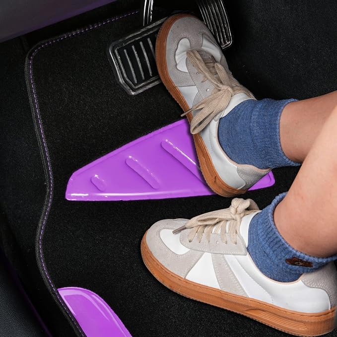 Jelly Waterproof Universal Fit Car Floor Mats, Girly Car Carpet Mats with Anti-Slip Nibbs Backing & Driver Heel Pad Fit for SUV, Vans, sedans, Trucks,Cute car mats of 4pcs for Women (Purple)