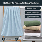 Bath Towels Pack of 2, 30 in x 60 in, Large Microfiber Bath Towel Set, Ultra Soft, Super Absorbent, Fast Drying, Use for Sauna, Sport, Travel, Fitness, SPA, Yoga,Coral Fleece -Light Blue