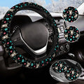 Cute Sloth Steering Wheel Cover Anti-Slip and Practical 14.5-15 Inch Universal Car Steering Wheel Cover with 2 Pieces Car Coasters Suitable for Men Women