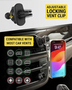 Qi2 MagSafe Car Mount Charger, 15W Wireless Magnetic Phone Holder for Car Dash, Vent & Tesla Display, Secure Grip, 4ft Cable, Fast Charging Compatible with MagSafe iPhone & Samsung Galaxy S25