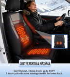 Cooling Car Seat Cushion with Massage, 3-in-1 Ventilated Car Seat Cover, 12V Cooling Seat Cover for Front Seat, Universal Car Seat Cooler for Car, SUV, Truck (Black-3)